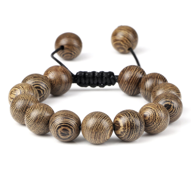 Bracelet En Perles De Bois Avec Charm Hibou - Couleurs Or Et Argent, Style Rétro, Bijou De Prière Pour Femme